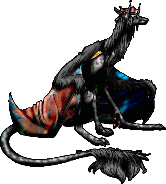 rainbow-dappled Black Cimitre Selamputo (c) Dracothrope and used with permission