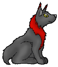 grey-red hound-lynaxi hybrid Caero hatchling image (c) Kitsuneko and used with permission